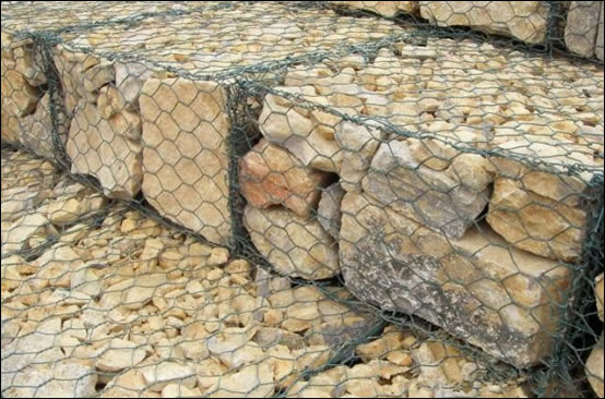 Green coated gabion boxes