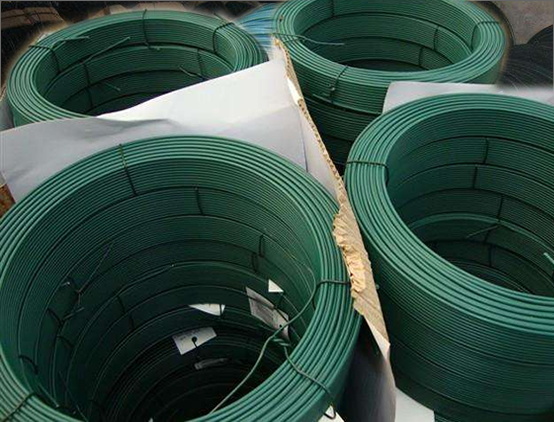Green pvc coated garden training tie wire